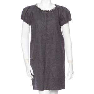 Robert Rodriguez Women Gray Wool Gems Embellished Dress Size 4